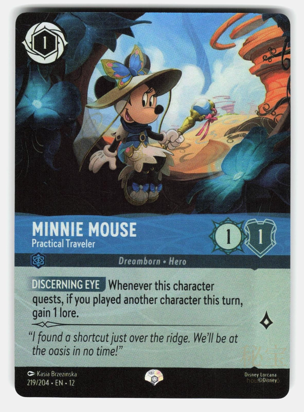 MINNIE MOUSE   PRACTICAL TRAVELER 219 / 204 ( EPIC ) COLD FOIL   LORCANA   NM/M0