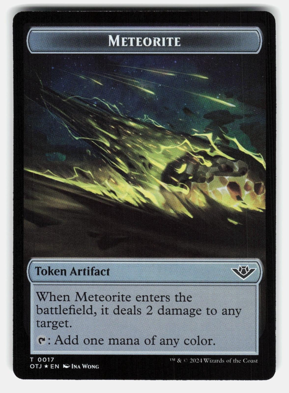TREASURE // METEORITE DOUBLE SIDED TOKEN FOIL   Magic: The Gathering   WONG NM/M0