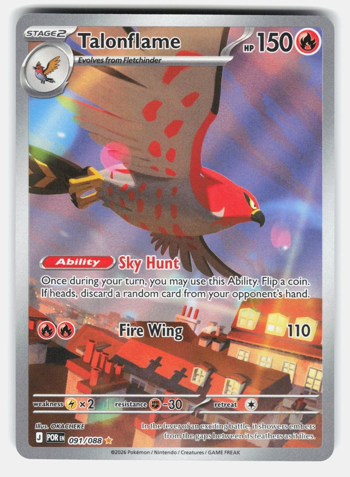 TALONFLAME ME03 091/088   Pokemon   2026 OKACHEKE NM/M0