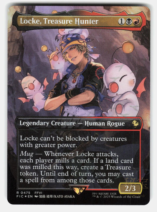 LOCKE, TREASURE HUNTER (BORDERLESS) ( CHOCOBO TRACK FOIL )   MTG   AYAKA NM/M0